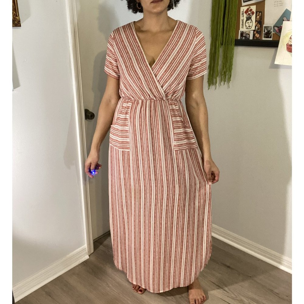 Dee Elly Red Stripe Maxi Dress